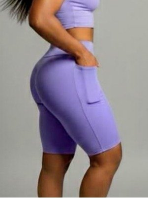 Bermuda Fitness Feminina com Bolso - Lilás