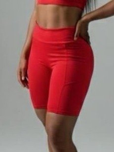 Bermuda Fitness Feminina com Bolso - Vermelho