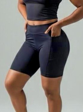 Bermuda Fitness Feminina com Bolso - Preto