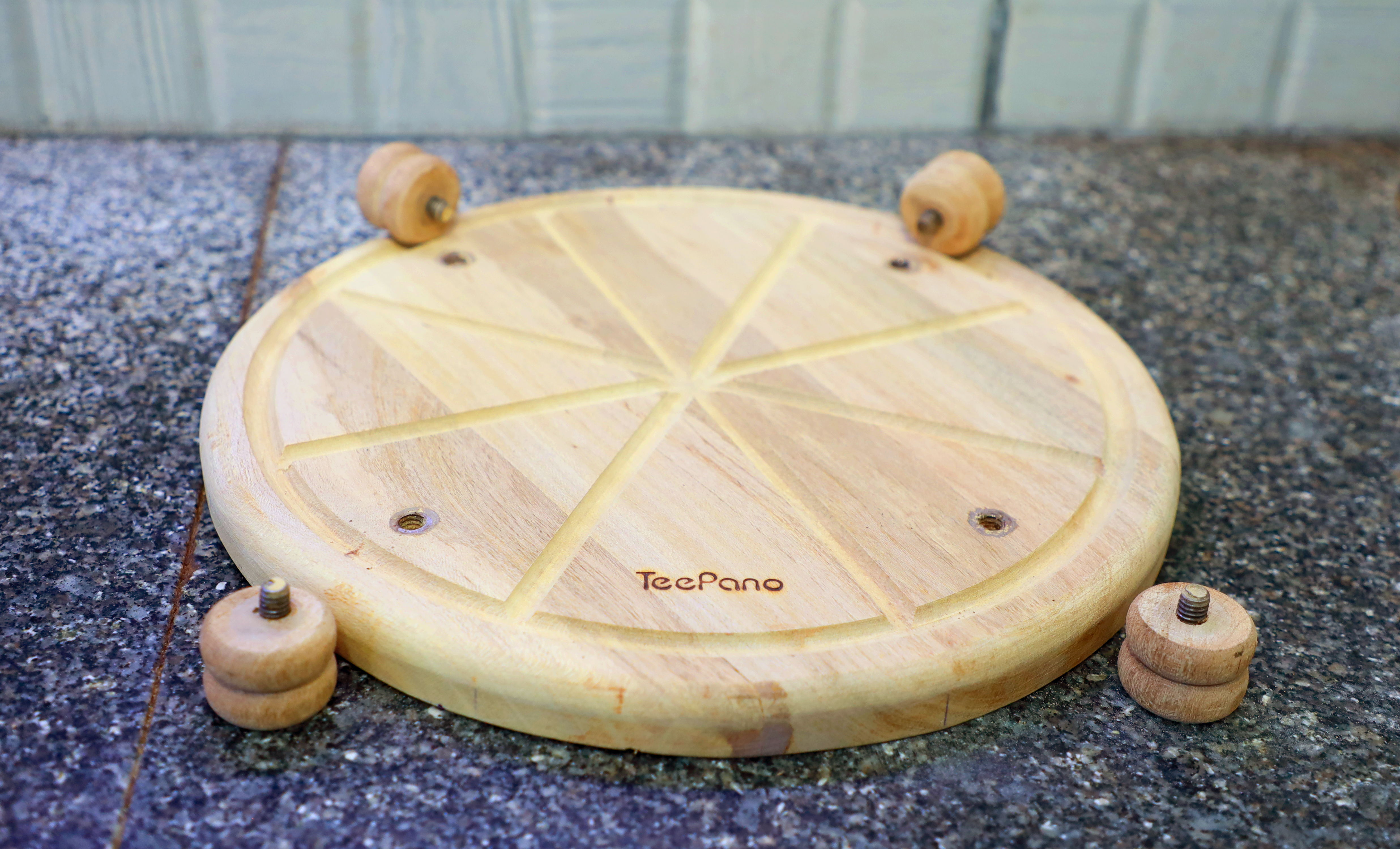 Wooden Rolling Board and Rolling Pin Set For Pizzas