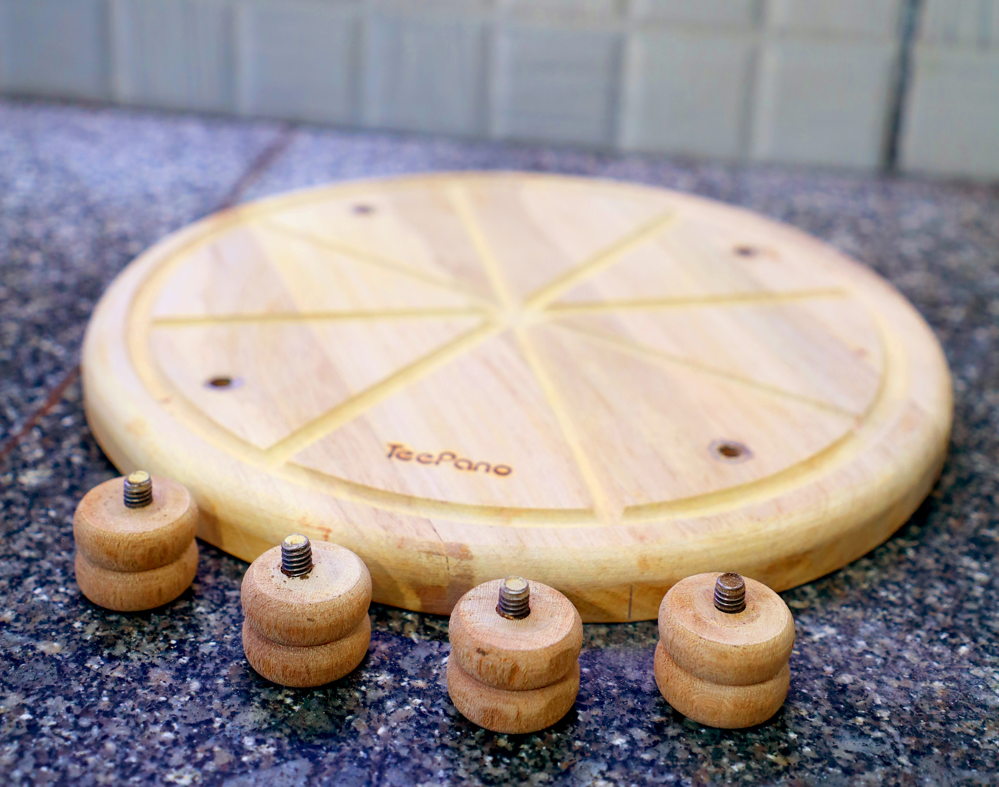 Wooden Rolling Board and Rolling Pin Set For Pizzas