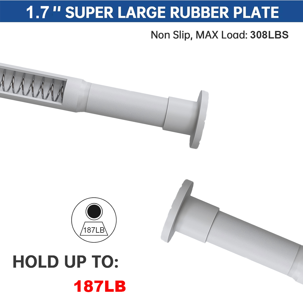 28-47" Ultra-Strong Steel Tension Rod - 187 lbs Max Load, 25mm Extra-Thick Adjustable Spring Rod - Rust-Resistant & No-Drill