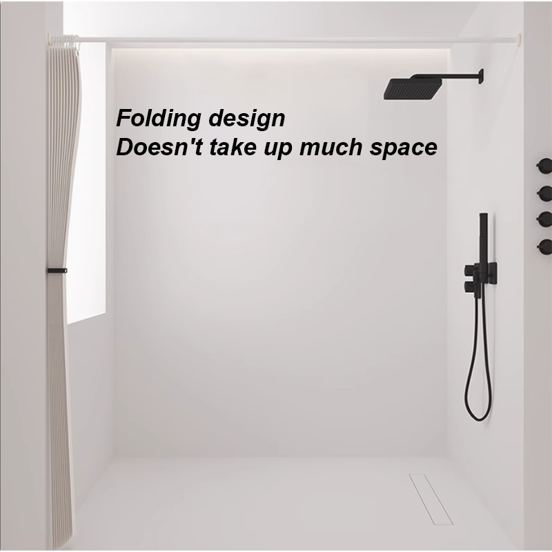 JP Invisifold Collapsible Shower Curtain Set Standard Folding Model 79×79Inch