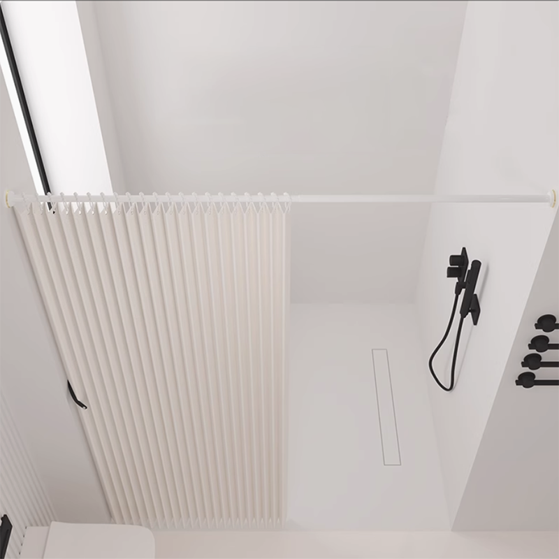 JP Invisifold Collapsible Shower Curtain Set Standard Folding Model 79×79Inch