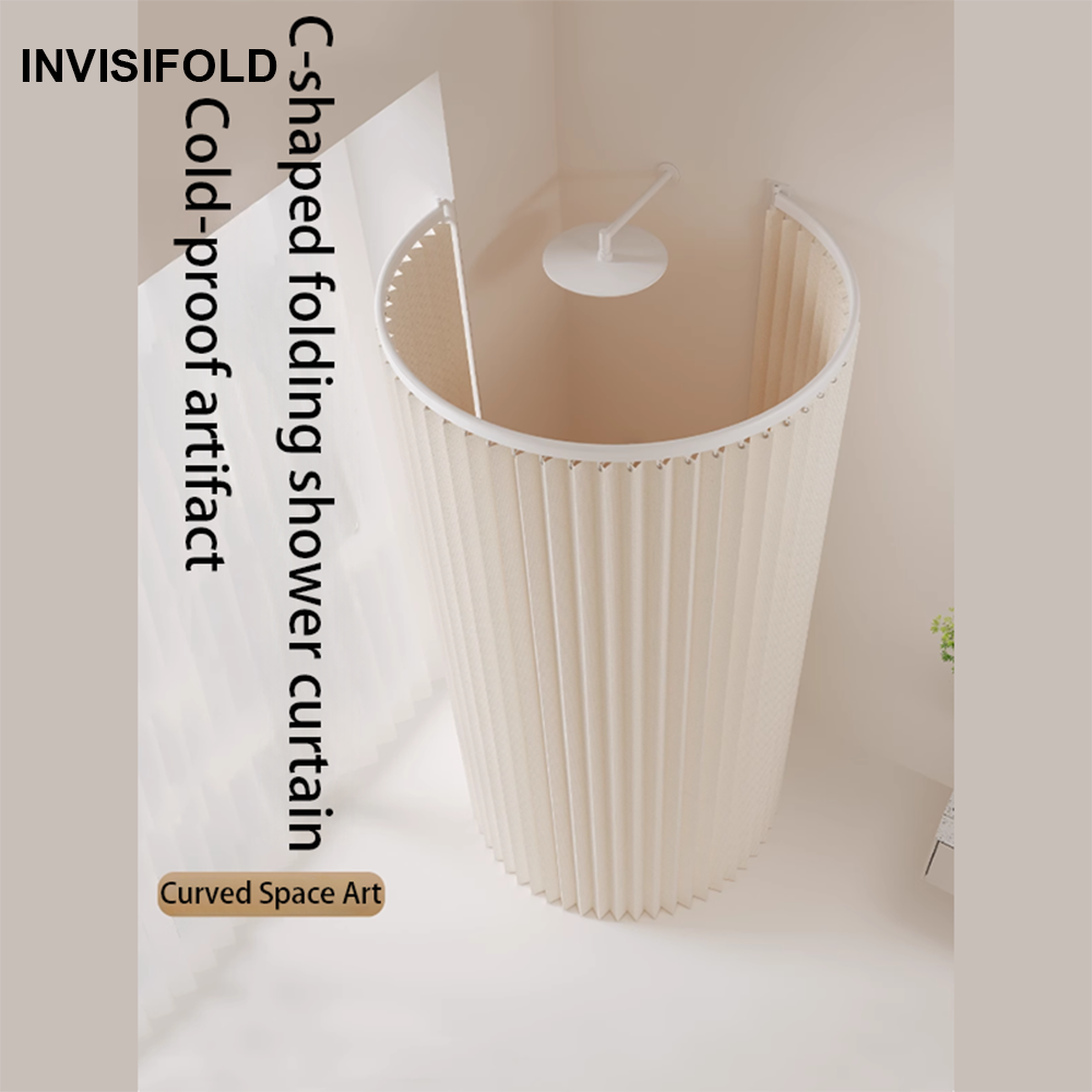 Elite Curved Magnetic Folding Shower Suite | 25mm Invisible Accordion Seal & No-Drill Installation