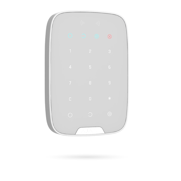 AJAX KEYPAD PLUS BLANCO Teclado de Alarma con Lector de Tarjeta y Llavero