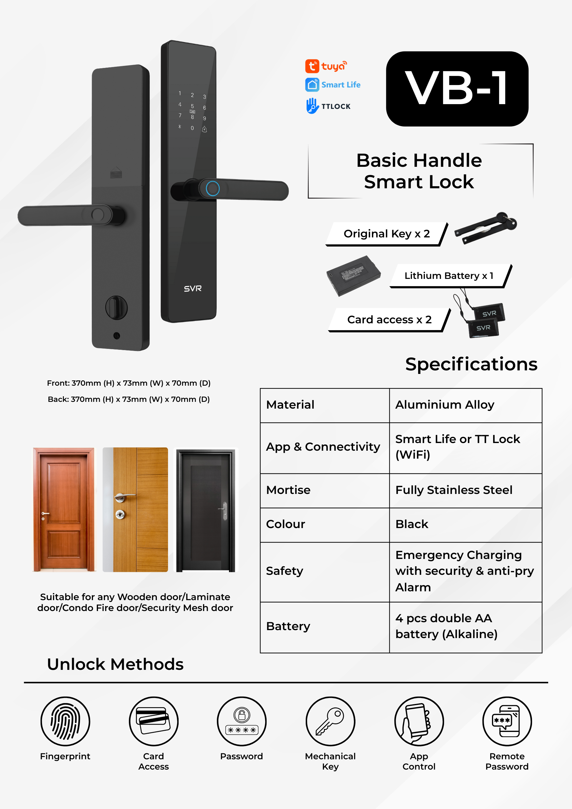 VB-1 Basic Handle Smart Lock