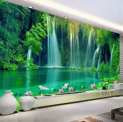 Waterfall Scenic Wall Mural/customize wallpapers