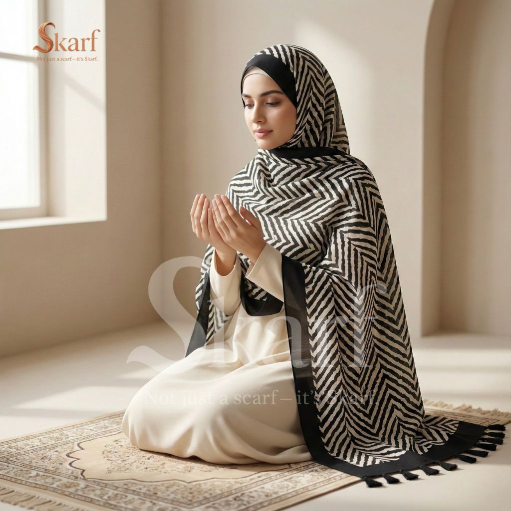 Premium Namaz Dupatta ZigZag Print