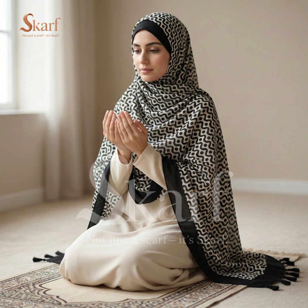 Premium Namaz Dupatta Wave Pattern