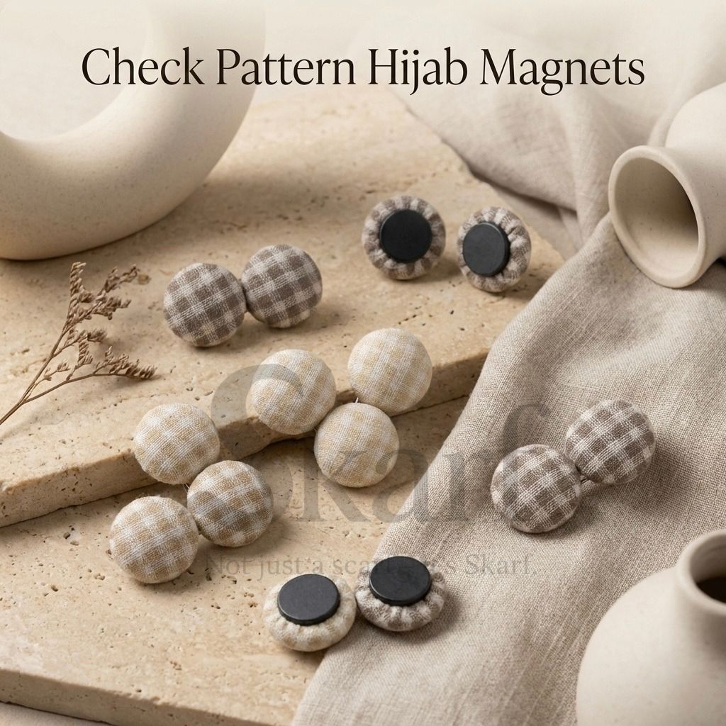 Check Pattern Hijab Magnets (Burberry Style)
