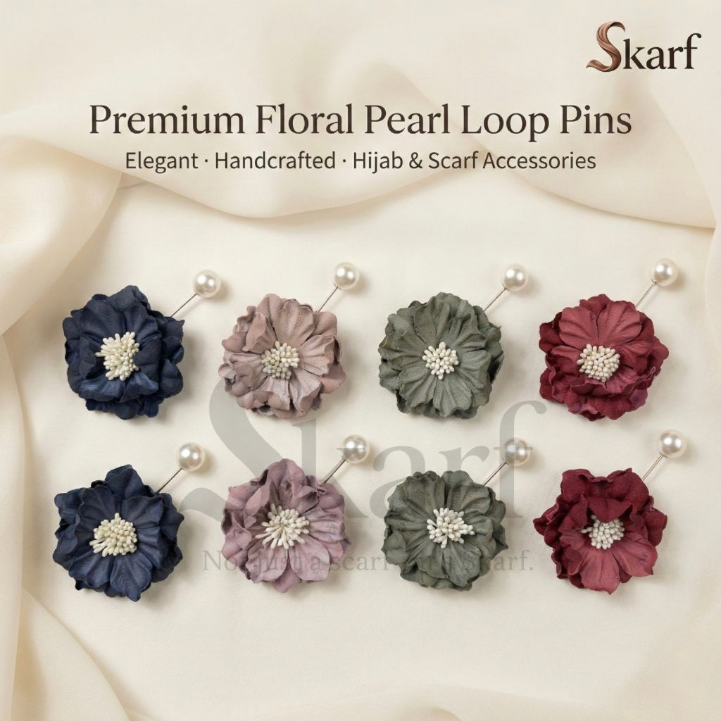 Premium Floral Pearl Loop Pins