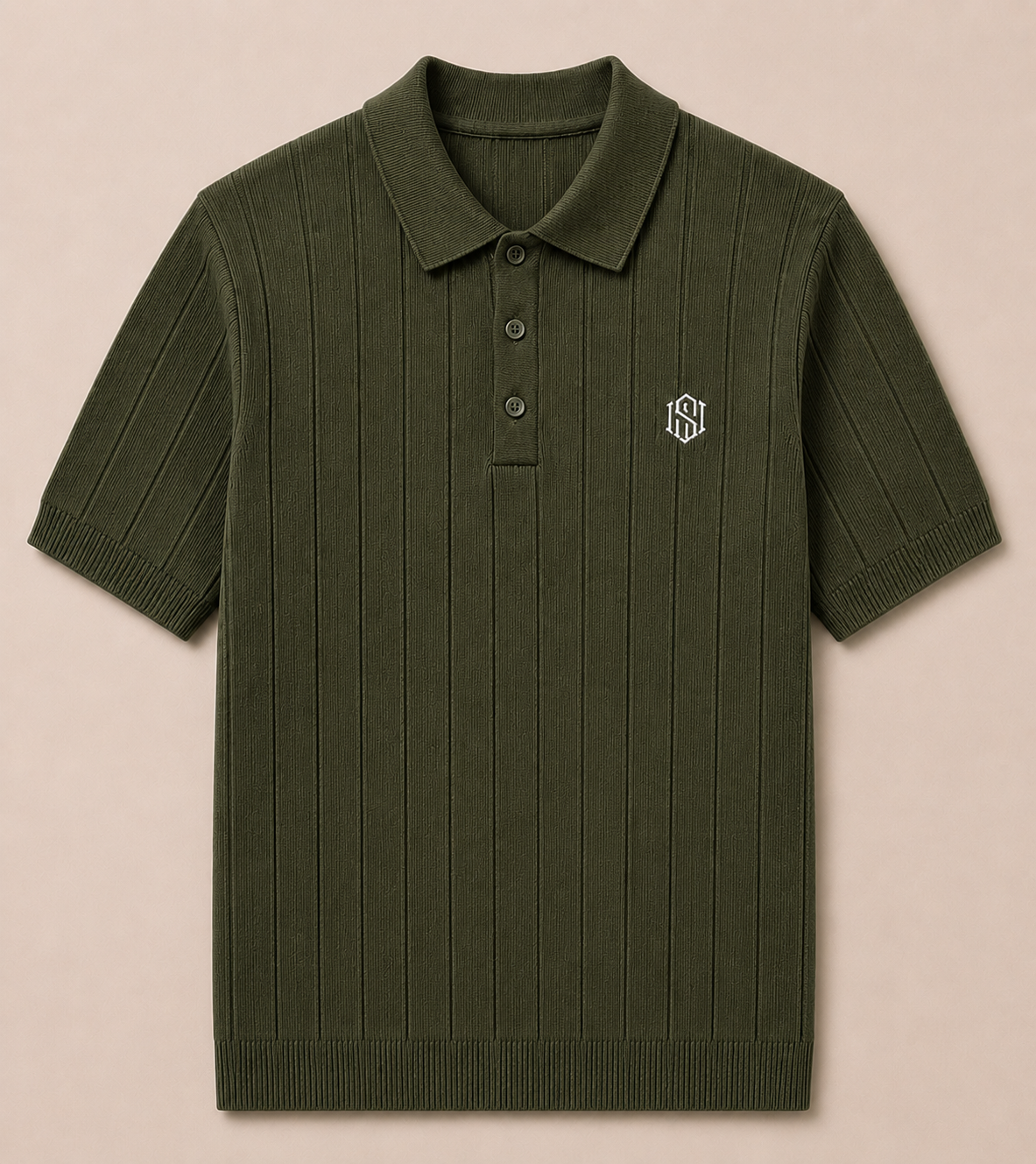 Olive Green  Drop Needle Polo