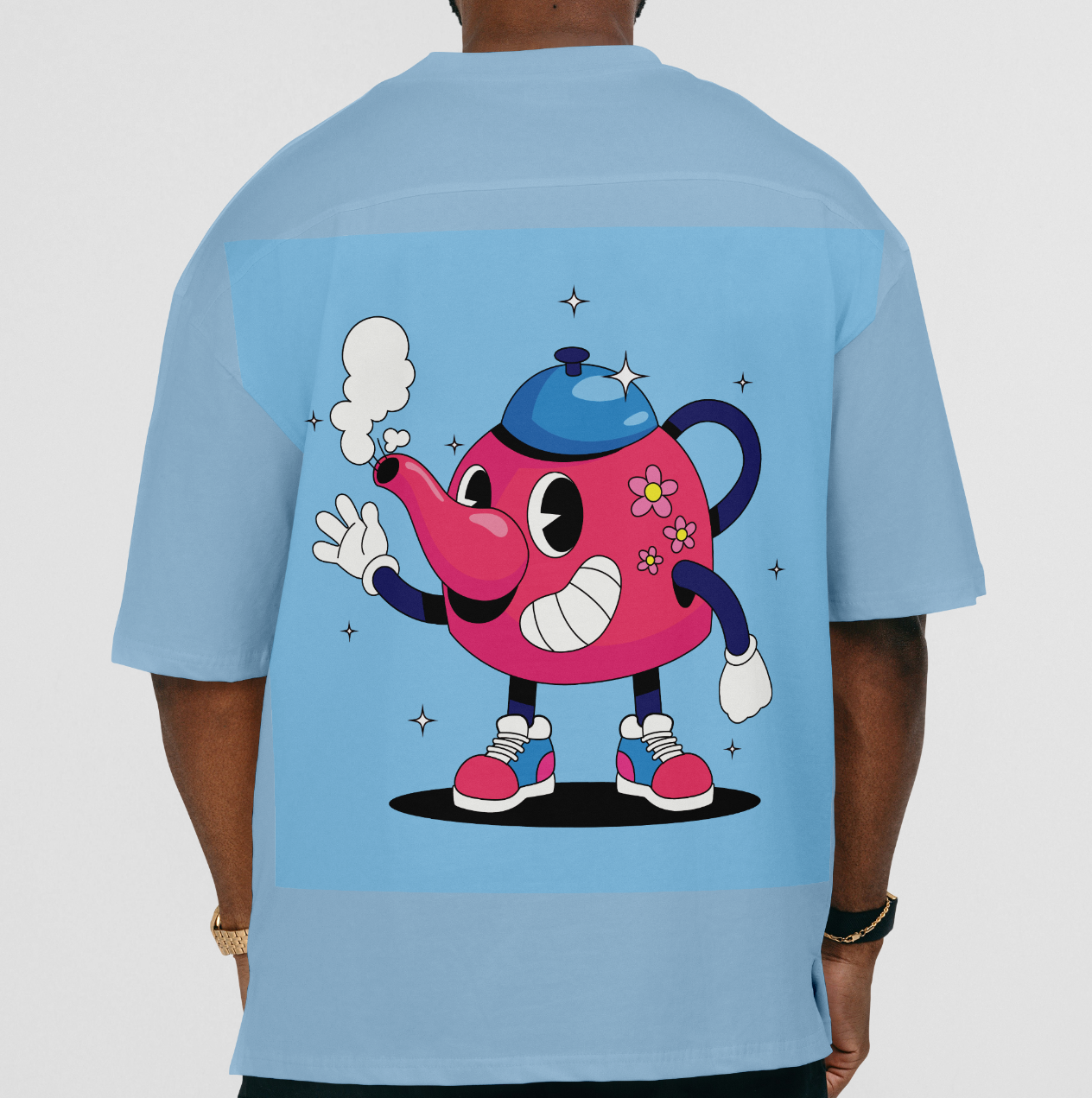 Cartoon Teapot Graphic T-Shirt