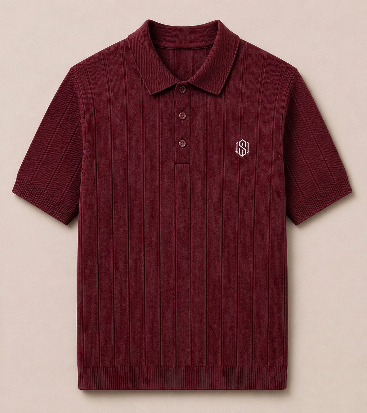 Maroon Drop Needle Polo