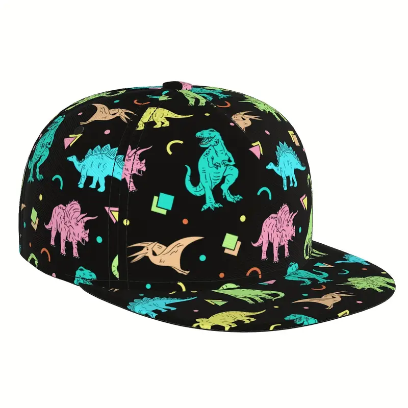 Dinosaur Pattern Snapback Cap