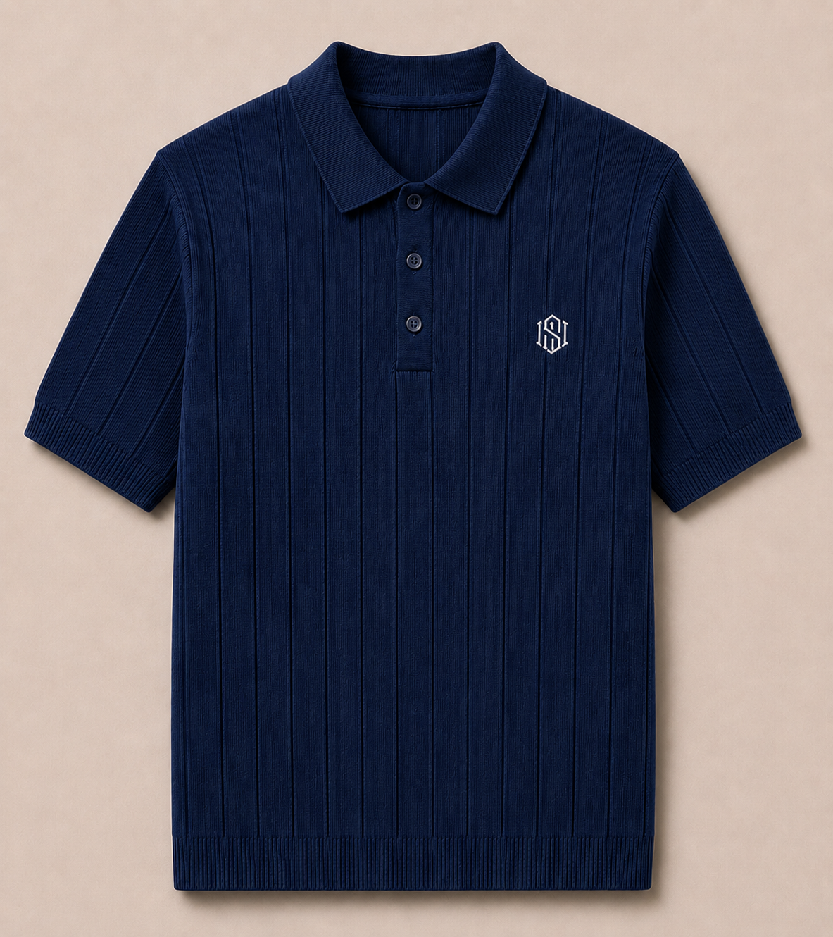 Navy  Drop Needle Polo
