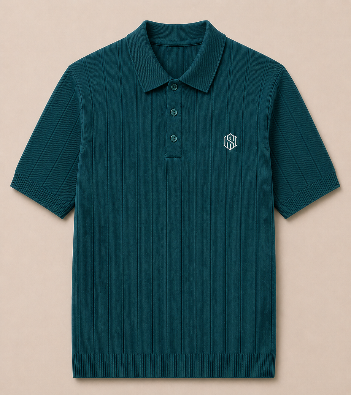 Teal Drop Needle Polo