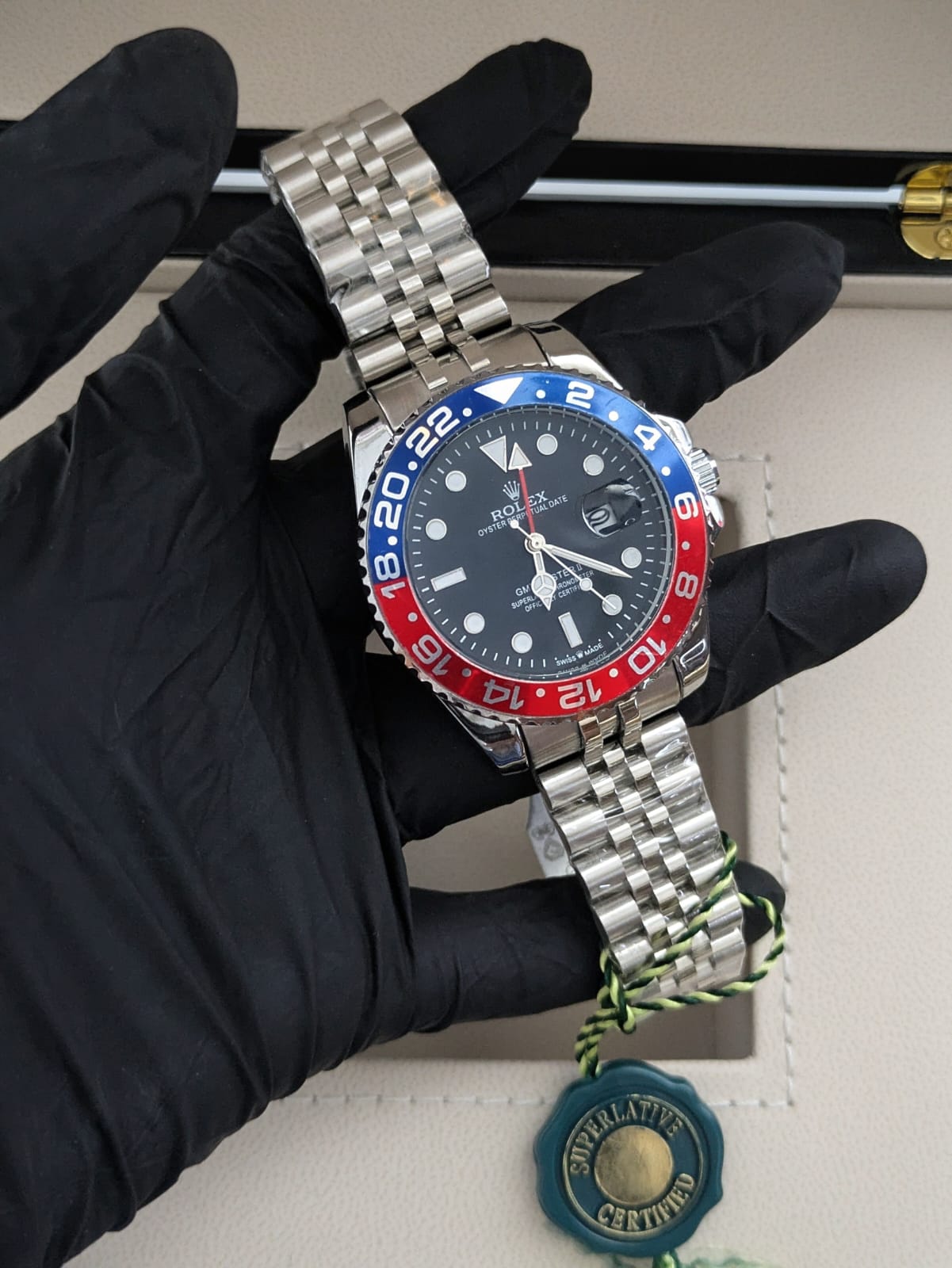 Rolex GMT-Master II Watch - Jubilee chain & Rotating Ceramic Bezel - premium rolex box