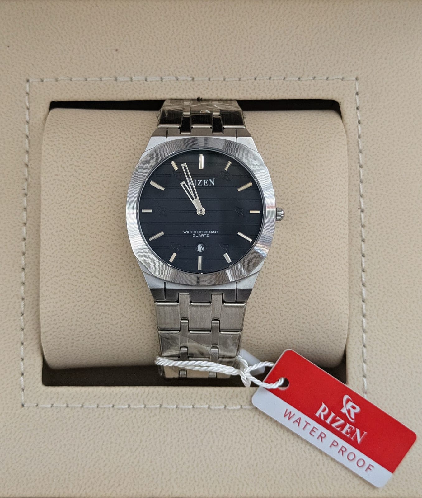 Rizen Original Men`s Stainless Steel Chain Watch with Master Lock