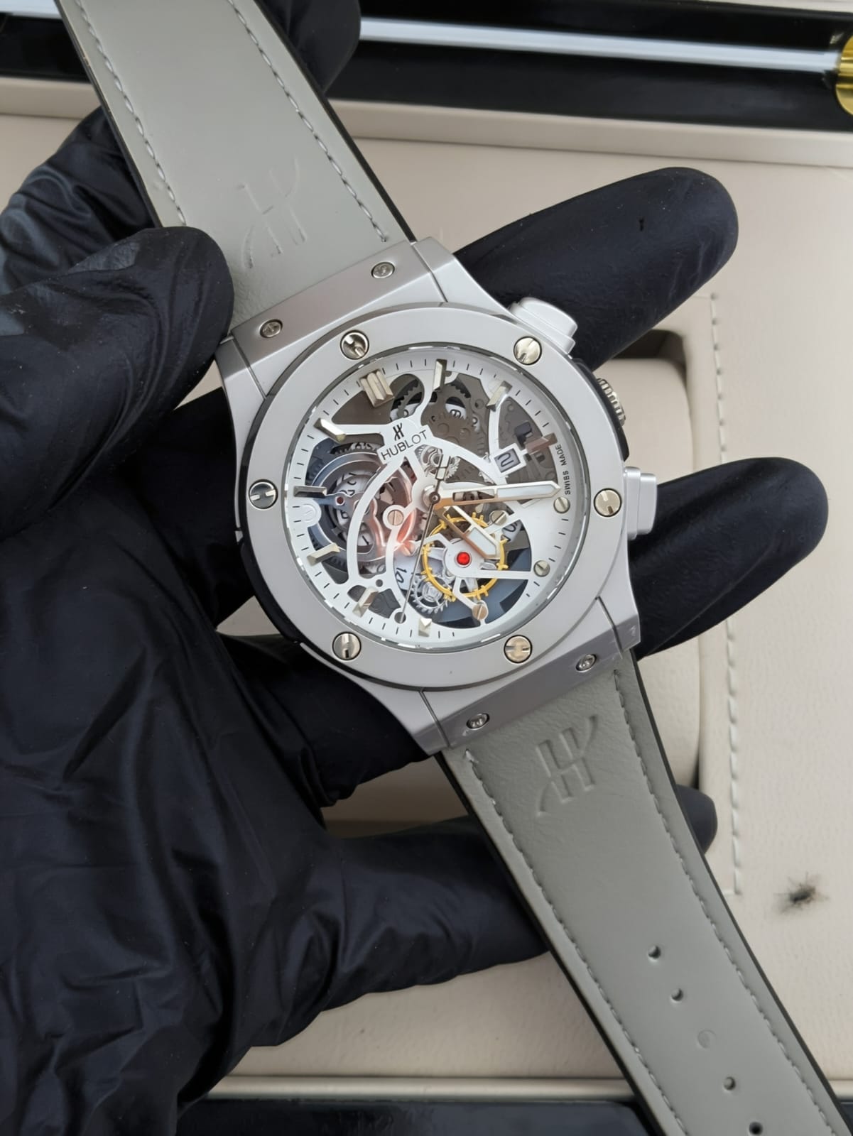 Hublot Skeleton Dial with Date - Silicon Strap & Master Lock