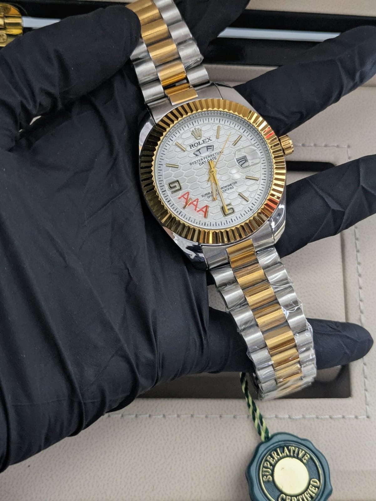 Rolex Day and Date with rolex lock & stainless steel