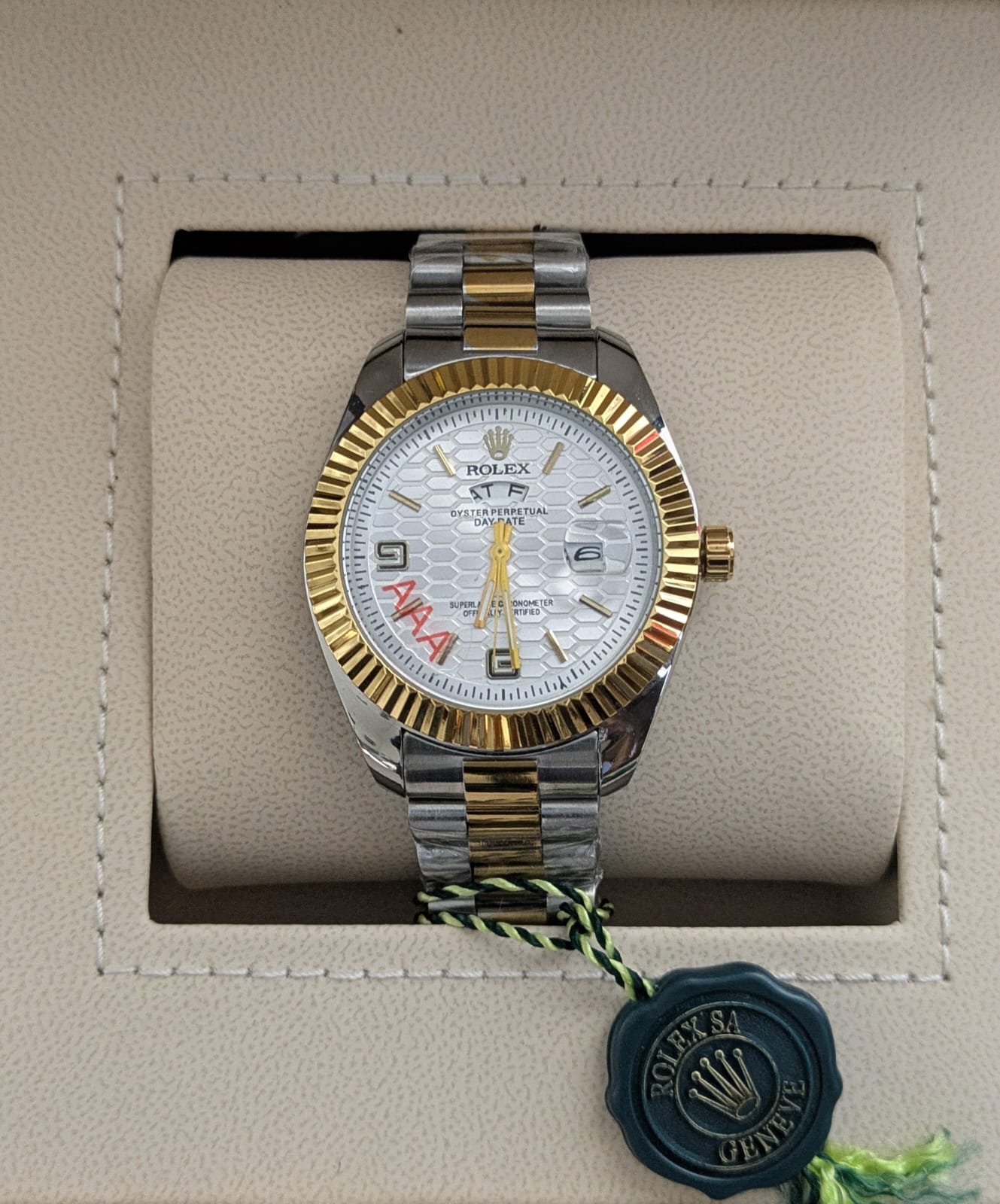 Rolex Day and Date with rolex lock & stainless steel