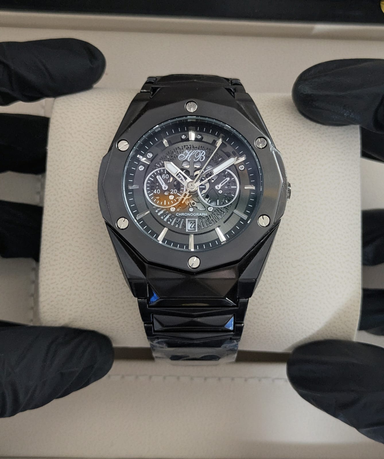 Hublot Skeleton Date - Heavy Stainless Steel, Master Lock 