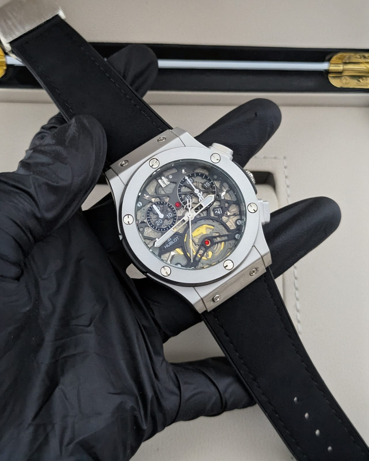 Hublot Skeleton Dial with Date - Silicon Strap & Master Lock