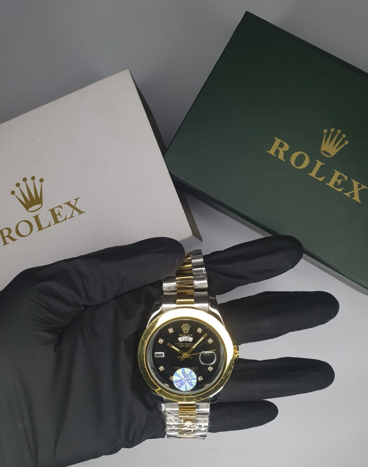 Rolex Day and Date with rolex lock & stainless steel