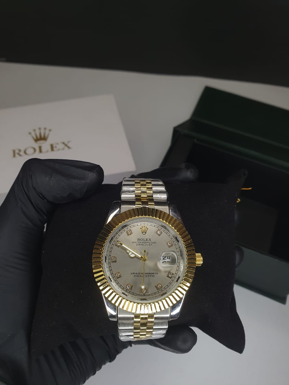 Rolex Datejust Oster  Gold & Steel Fluted Bezel with Jubilee chain