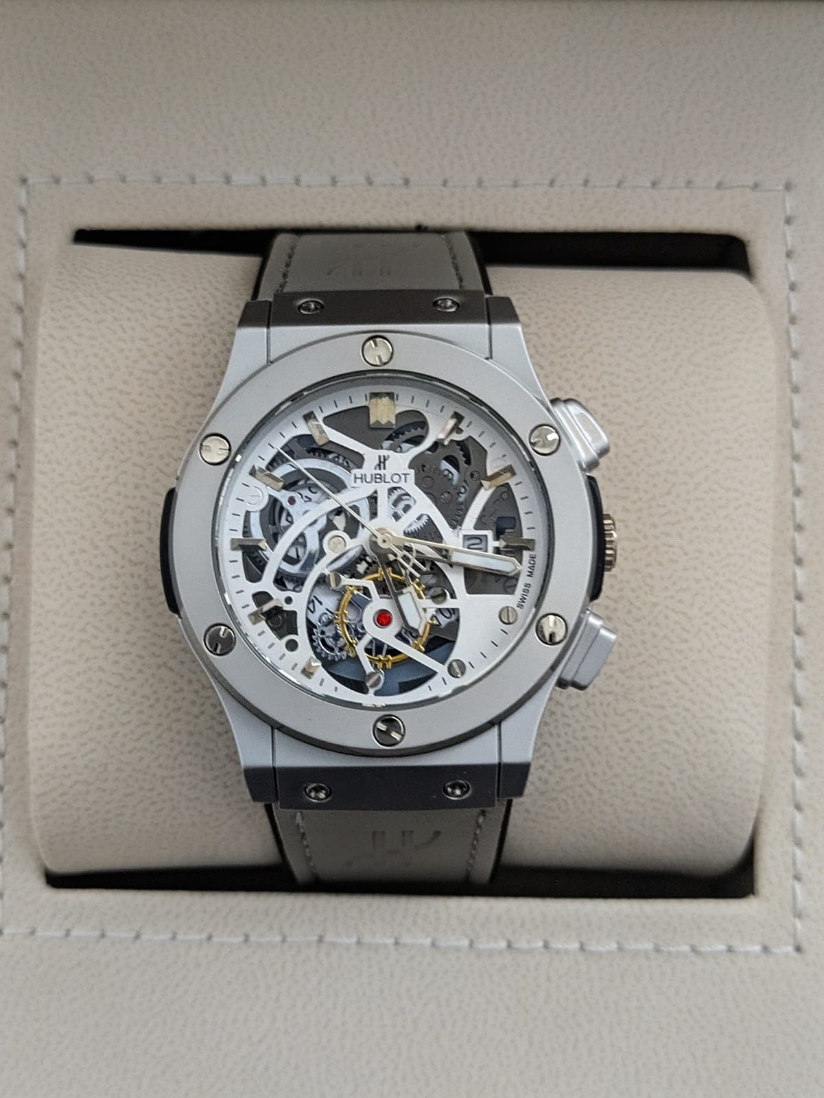 Hublot Skeleton Dial with Date - Silicon Strap & Master Lock