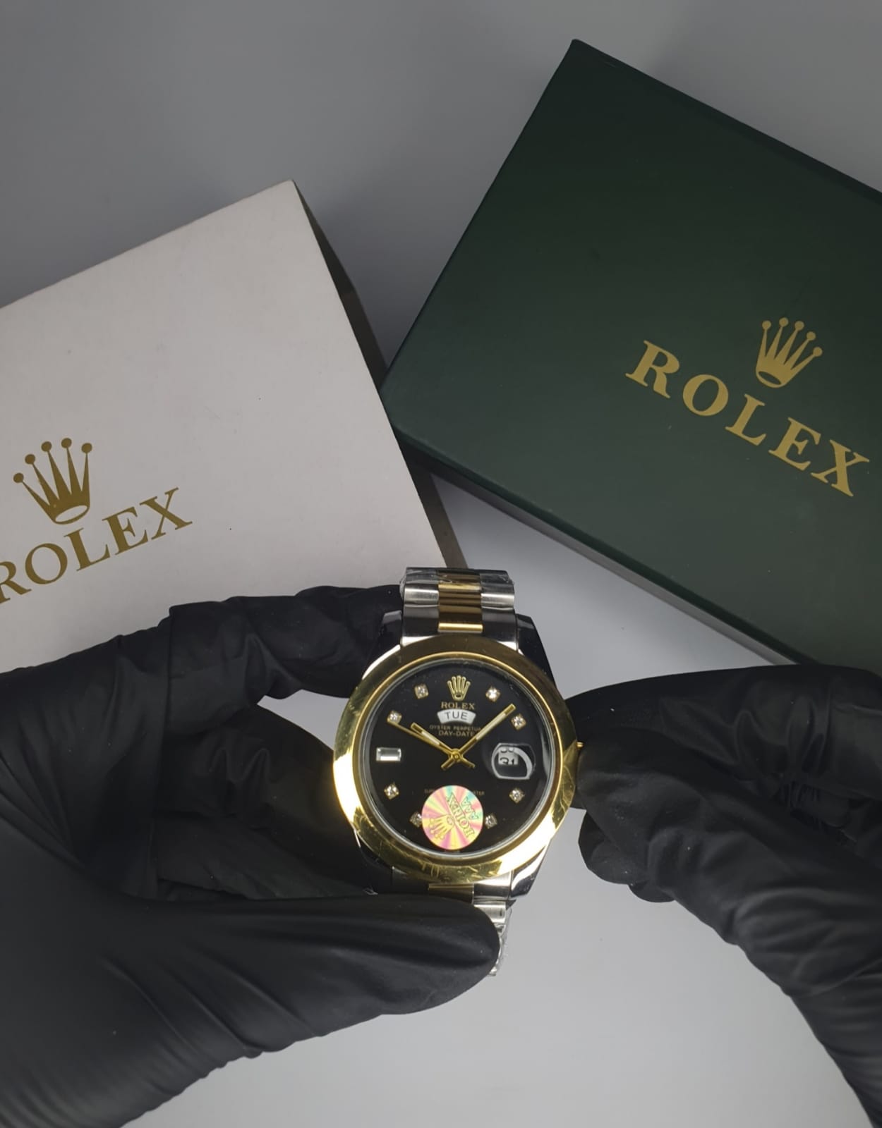 Rolex Day and Date with rolex lock & stainless steel