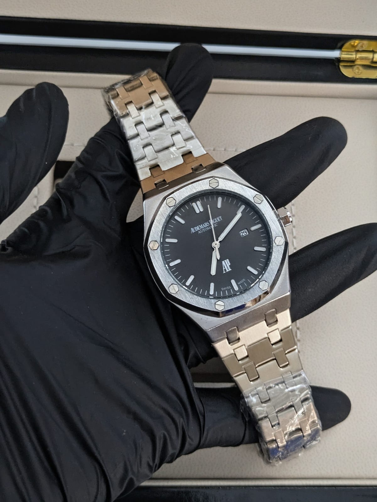 Audemars Piguet Men`s Stainless Steel Chain Watch with Master Lock