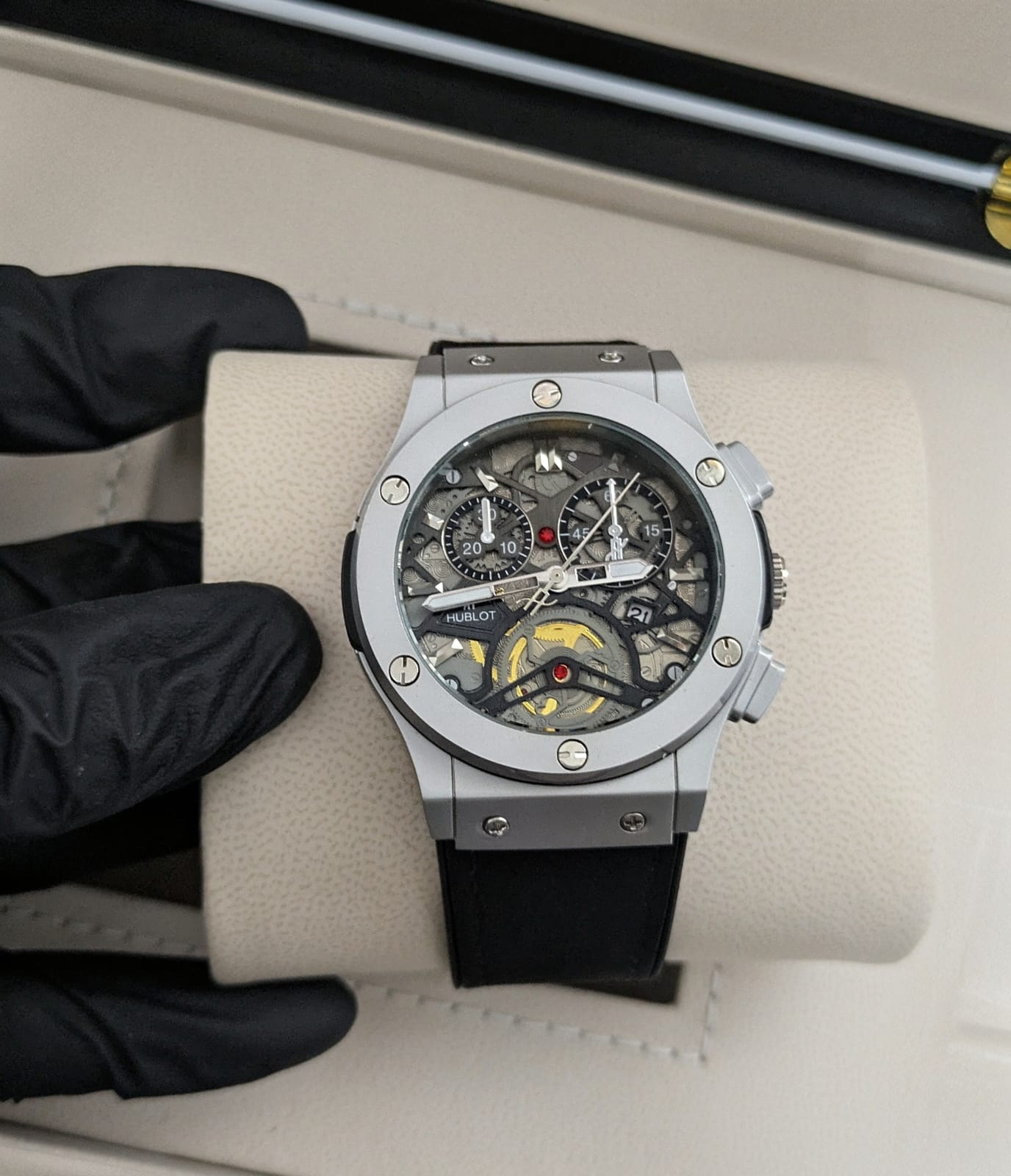 Hublot Skeleton Dial with Date - Silicon Strap & Master Lock