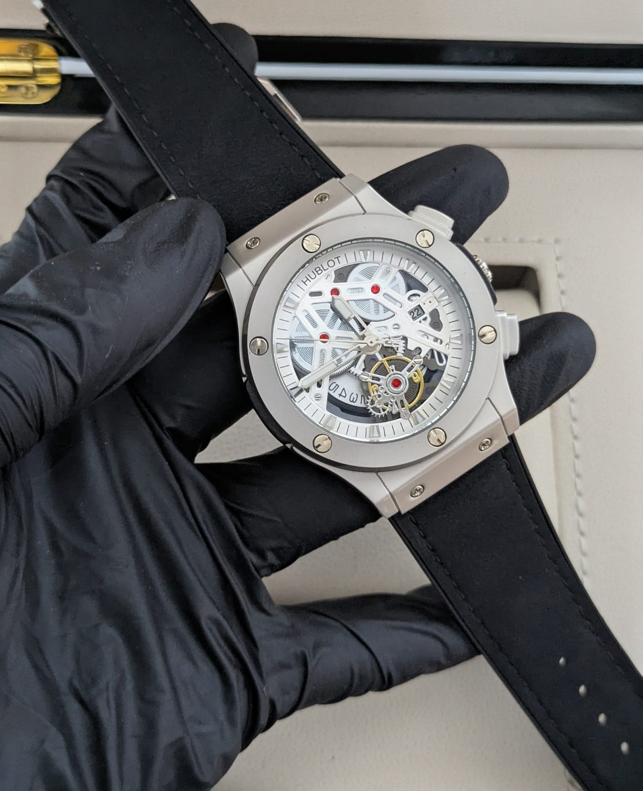 Hublot Skeleton Dial with Date - Silicon Strap & Master Lock