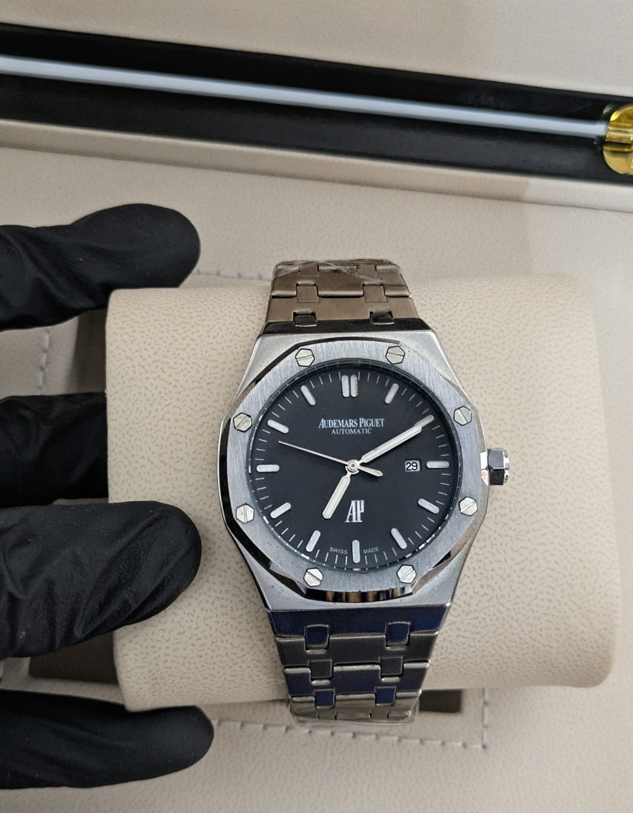 Audemars Piguet Men`s Stainless Steel Chain Watch with Master Lock