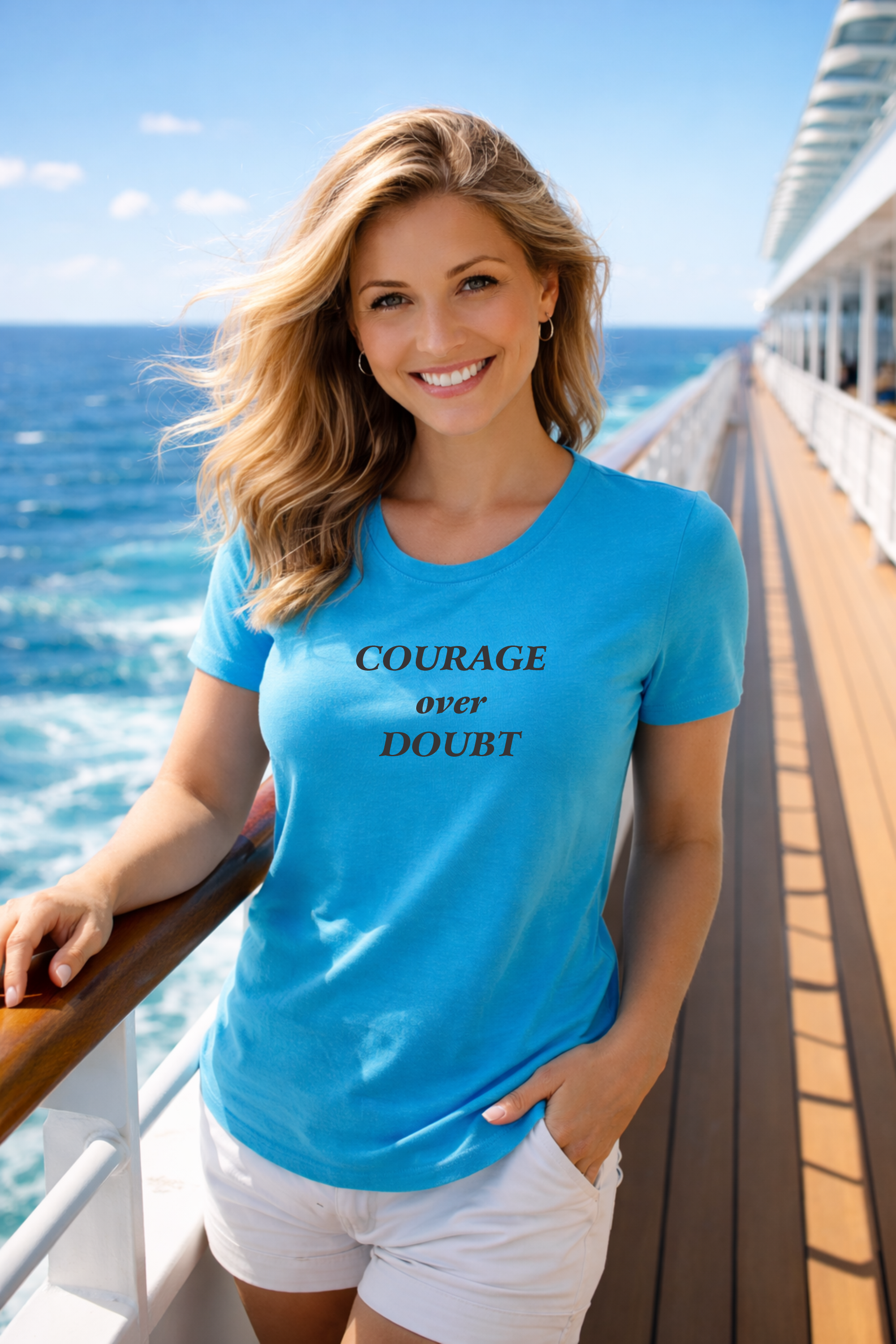Courage over Doubt Inspirational Graphic T-Shirt