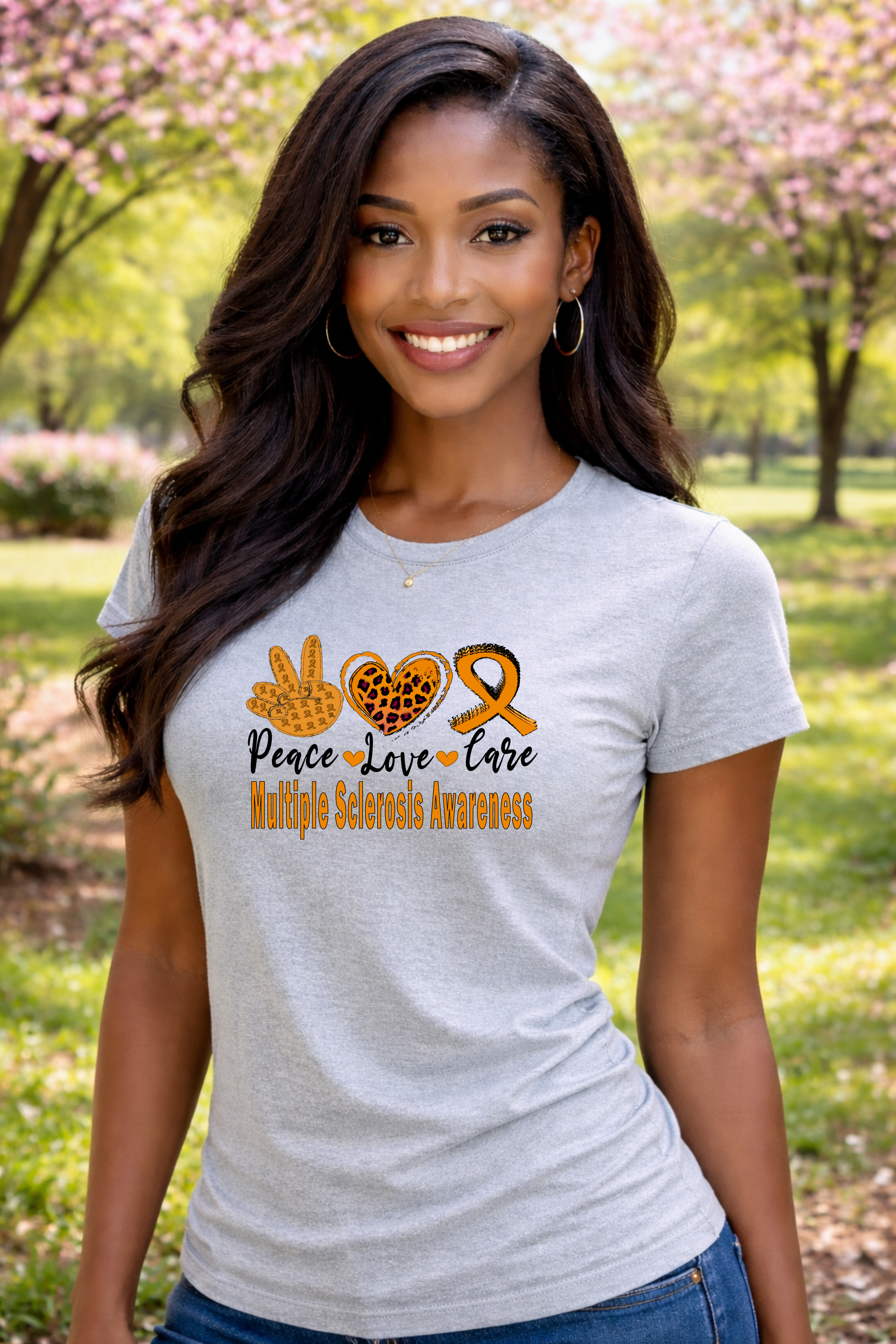 Multiple Sclerosis Awareness Peace Love Cure Graphic Tee