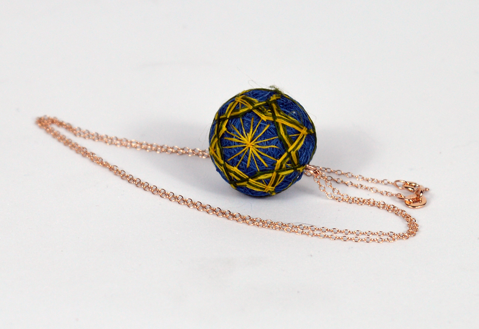 botanical ball necklace / indigo - ko-ke (苔) collection