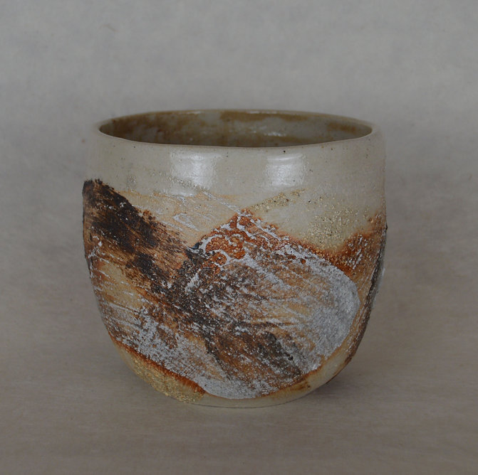 Miyako gray maru matcha tea bowl