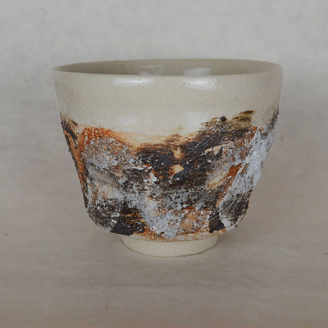 Miyako Gray Kaku Matcha Tea Bowl