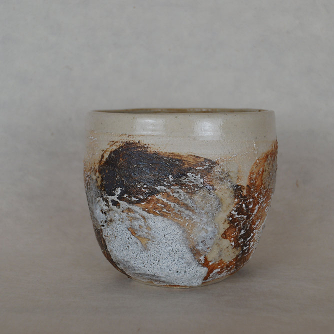 Miyako gray maru matcha tea bowl