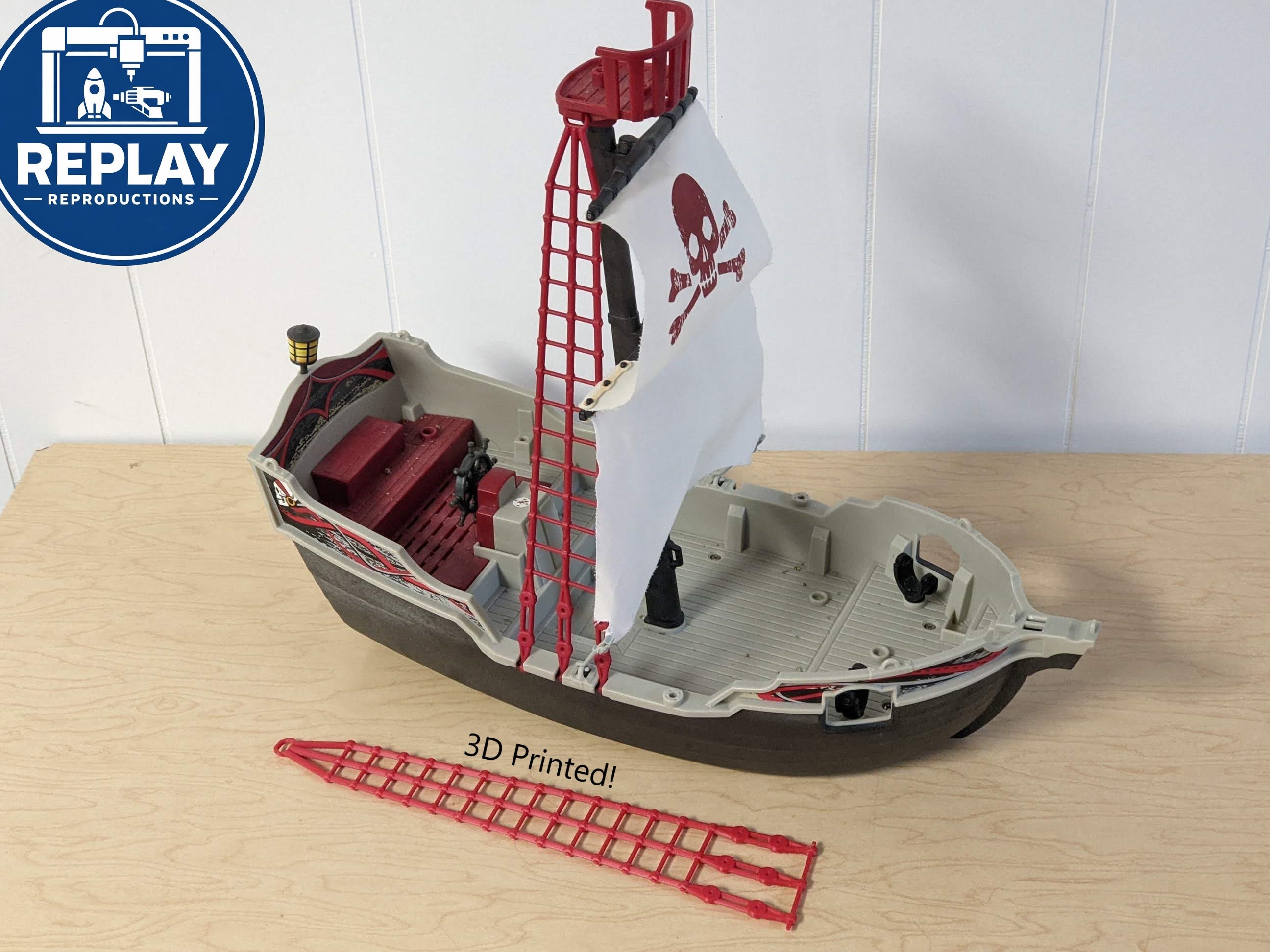 Playmobil Pirate Ship Rope Ladder (3D-Printed Replacement) 14-Rung Rope Ladder