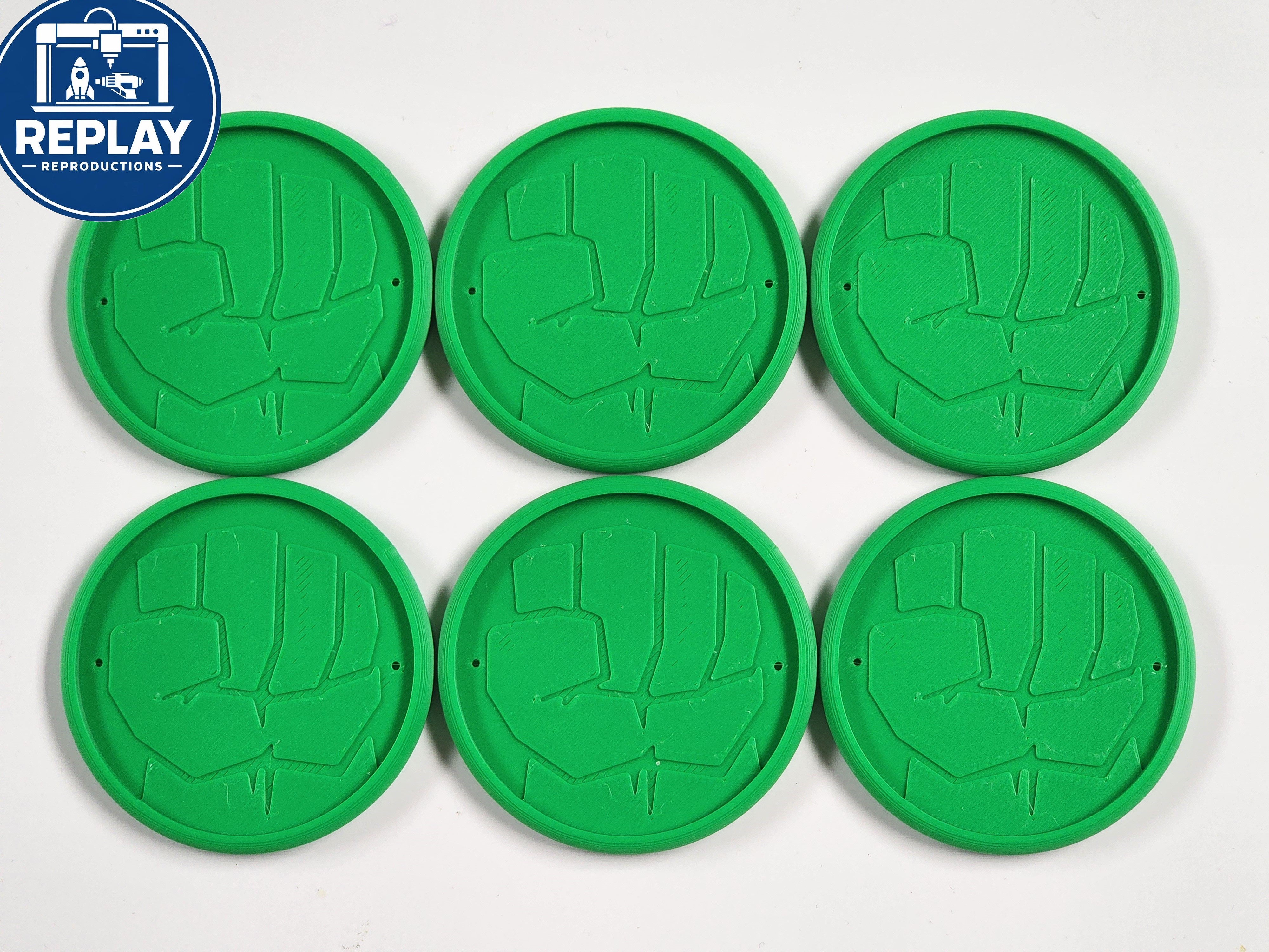 Replacement 3D-Printed Hulk Toy Discs - Marvel Hulk Gamma Blaster (6) Discs