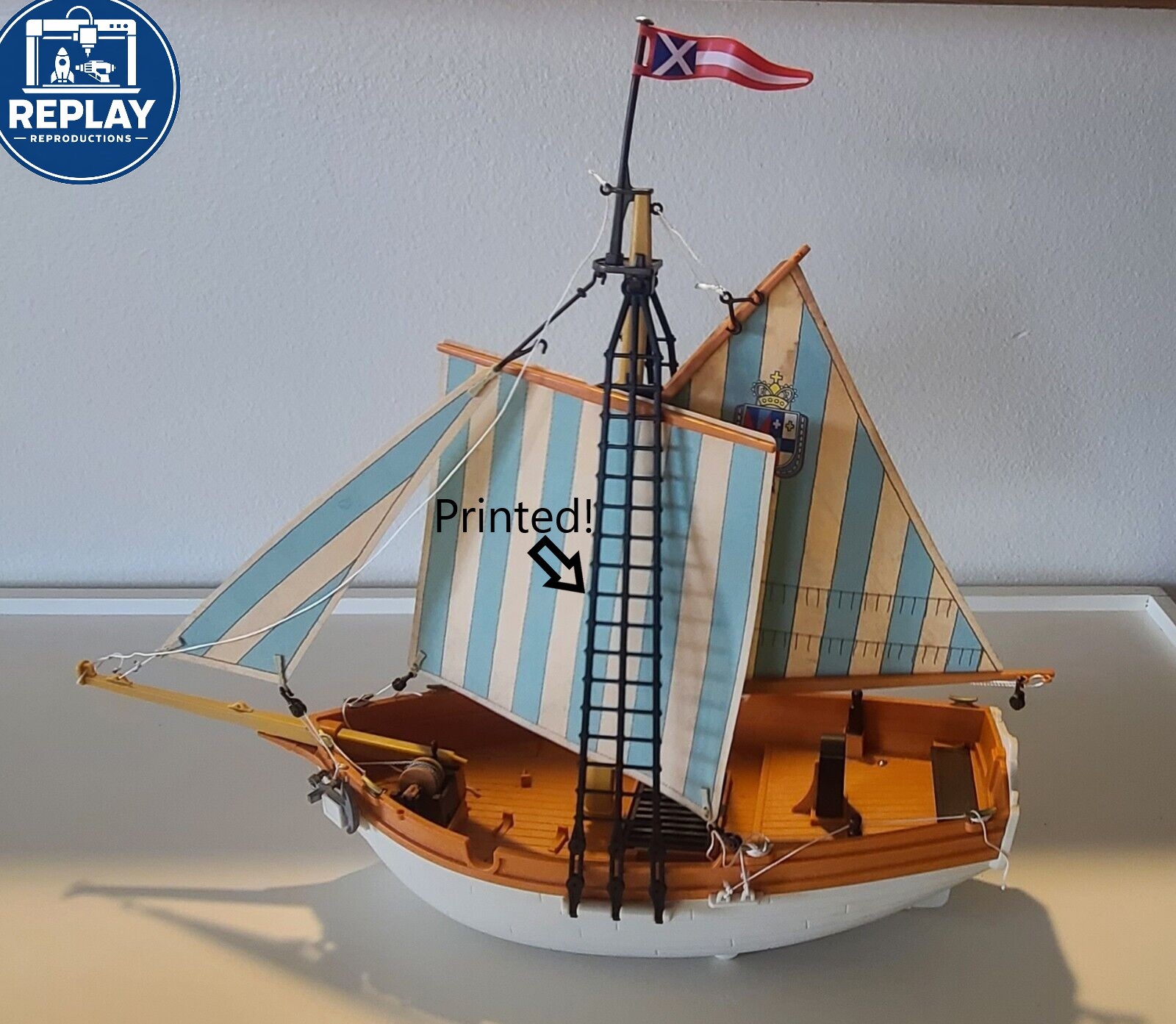 Playmobil Ship Rope Ladder (3D-Printed Replacement) 17-Rung Rope Ladder