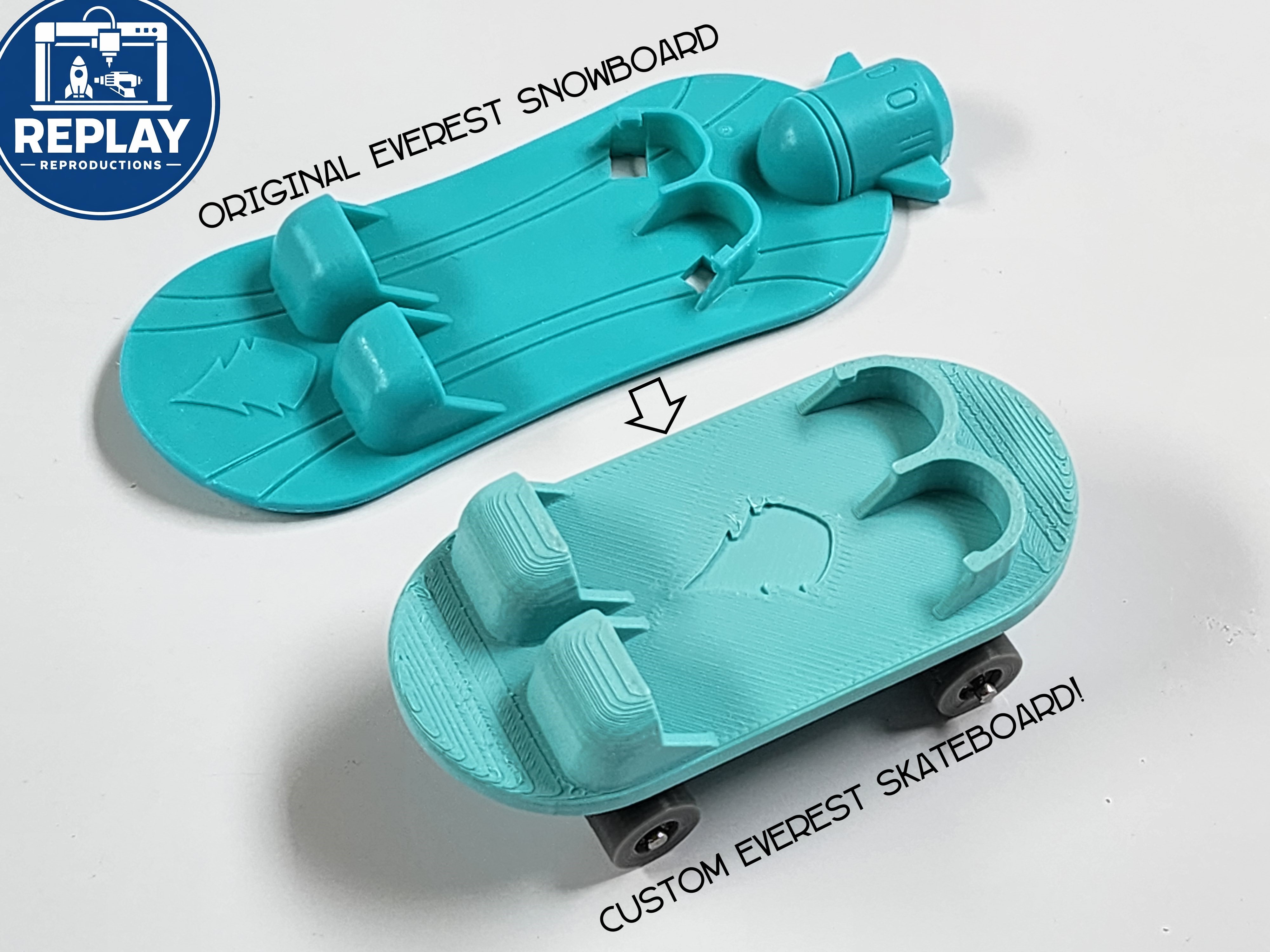 Paw Patrol Skateboard (Everest) - Custom 3D-Printed Part!