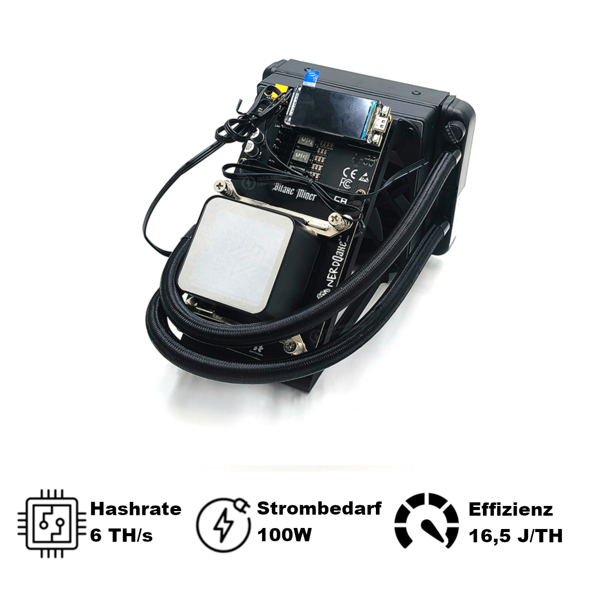 Bitaxe miner Nerdqaxe Rev 6.1 Hydro 6TH/s Bitcoin SOLO miner