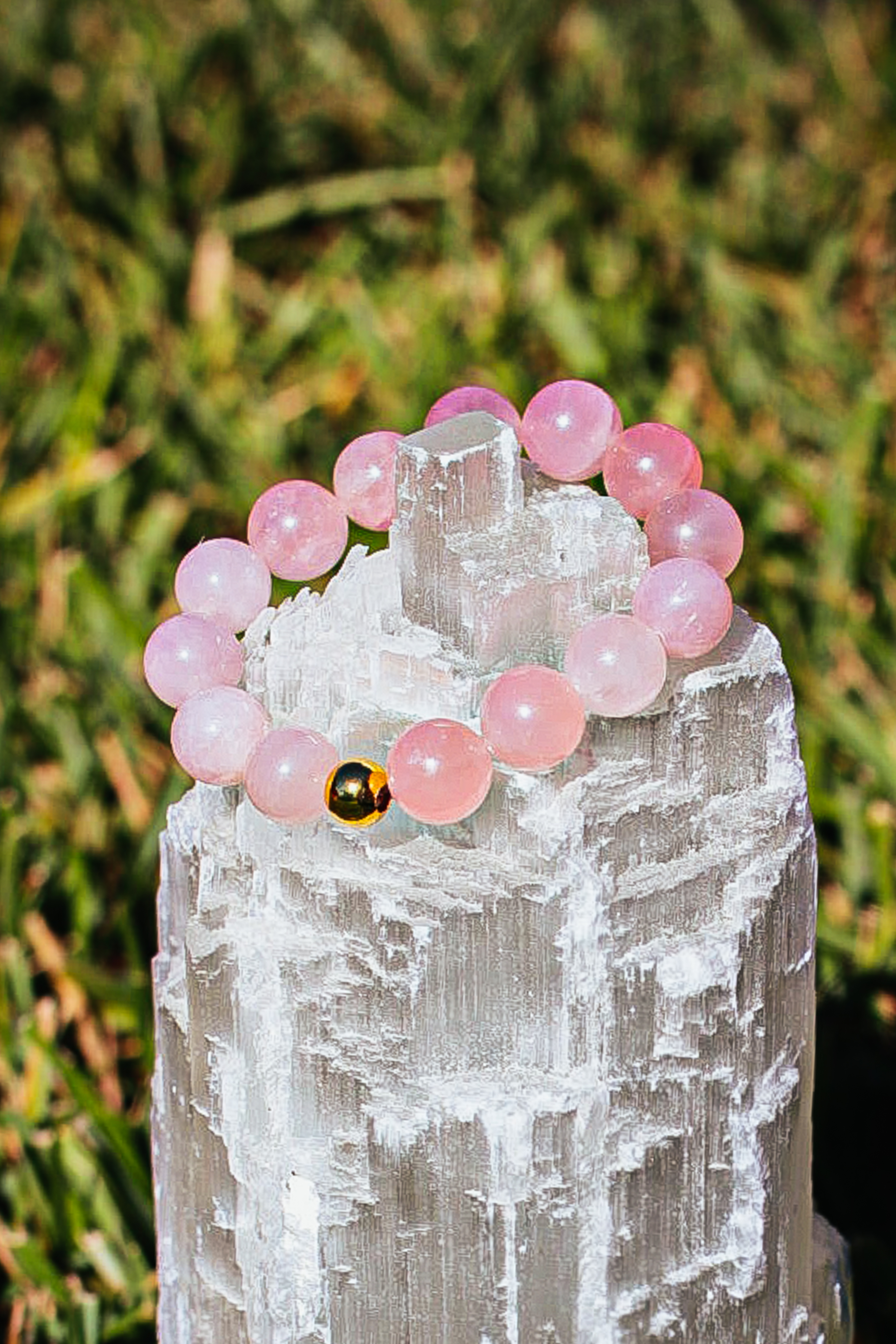 Pulsera Cuarzo Rosa (12mm)