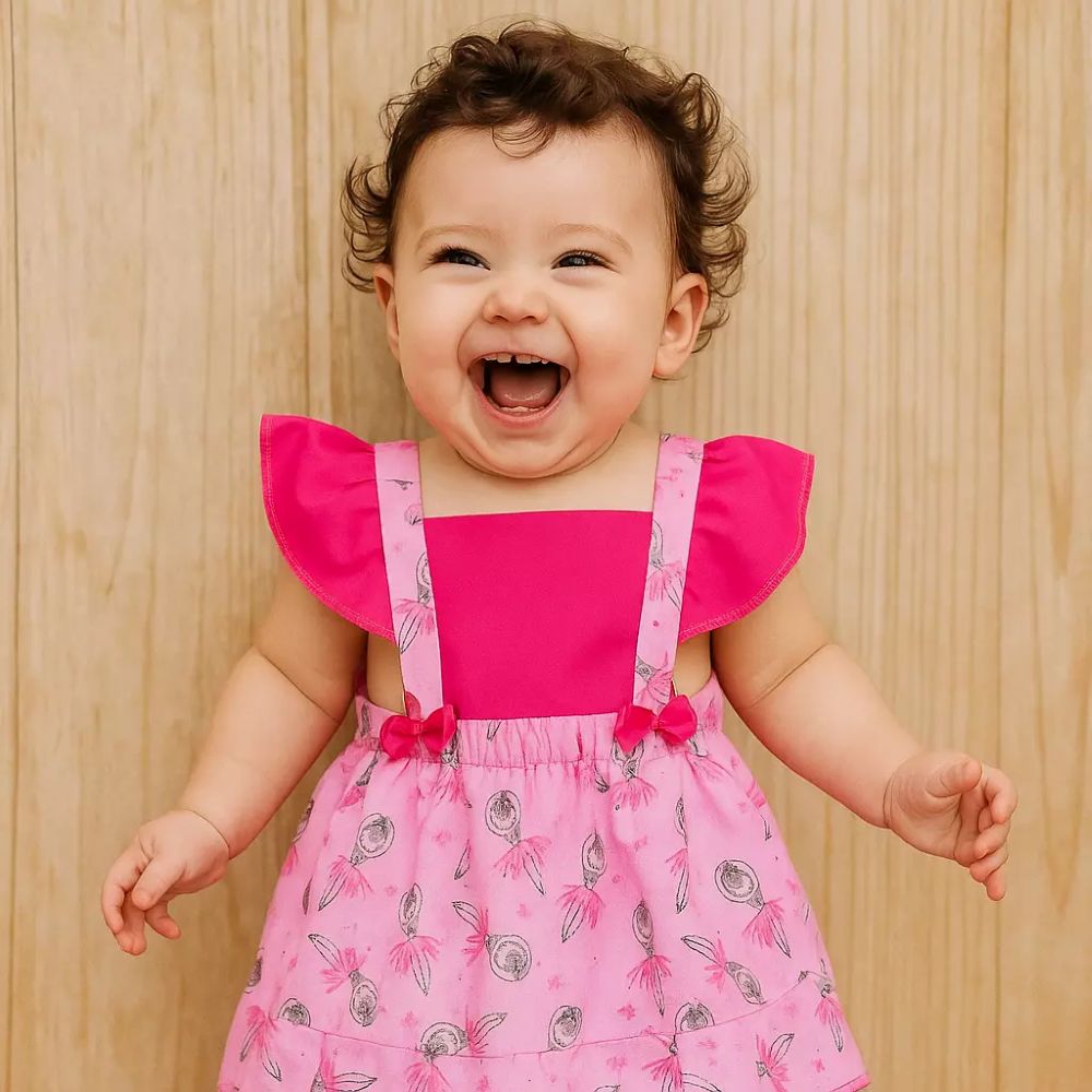 Vestido infantil rosa